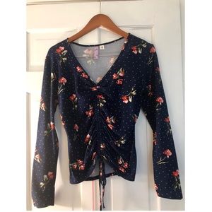 Alya front tie long sleeve shirt